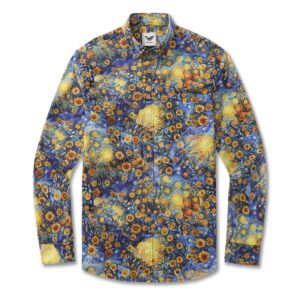 Men's Van Gogh Sunflower Tribute Shirt - Long Sleeve